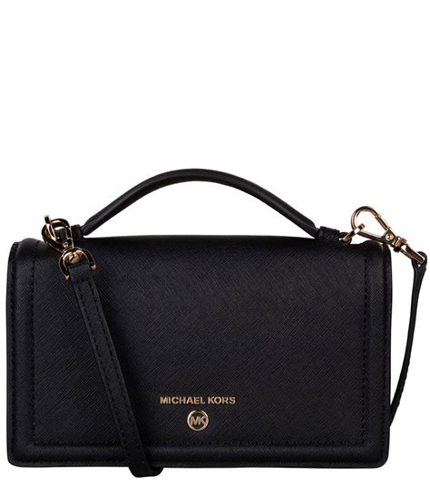 michael kors jet set charm phone black crossbody|mk jet set crossbody small.